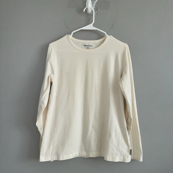 WoolRich Long Sleeve Crew Neck T-Shirt Woman’s Size M Ivory Cream Off White - Picture 9 of 10